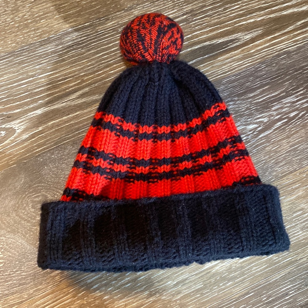 Gucci wool stripe knit Pom hat size baby/toddler L
